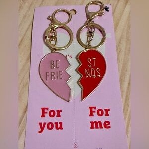 Flying Tiger Best Friends heart keychain set. NWT